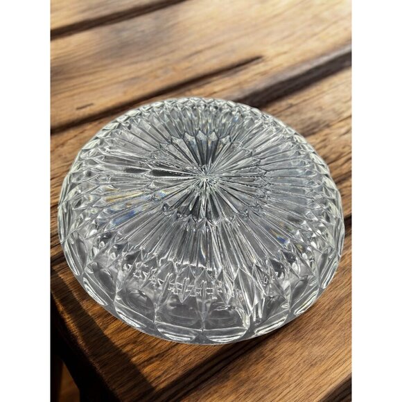 Vintage MCM Divided Crystal Divided Plate / Condiment Tray 9" Boho - Picture 3 of 7